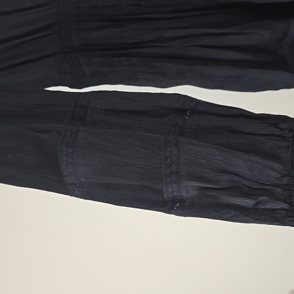 Velvet Bethel Lace Trimmed Minidress In Black Long Sleeve Size M NwT. - Picture 7 of 10